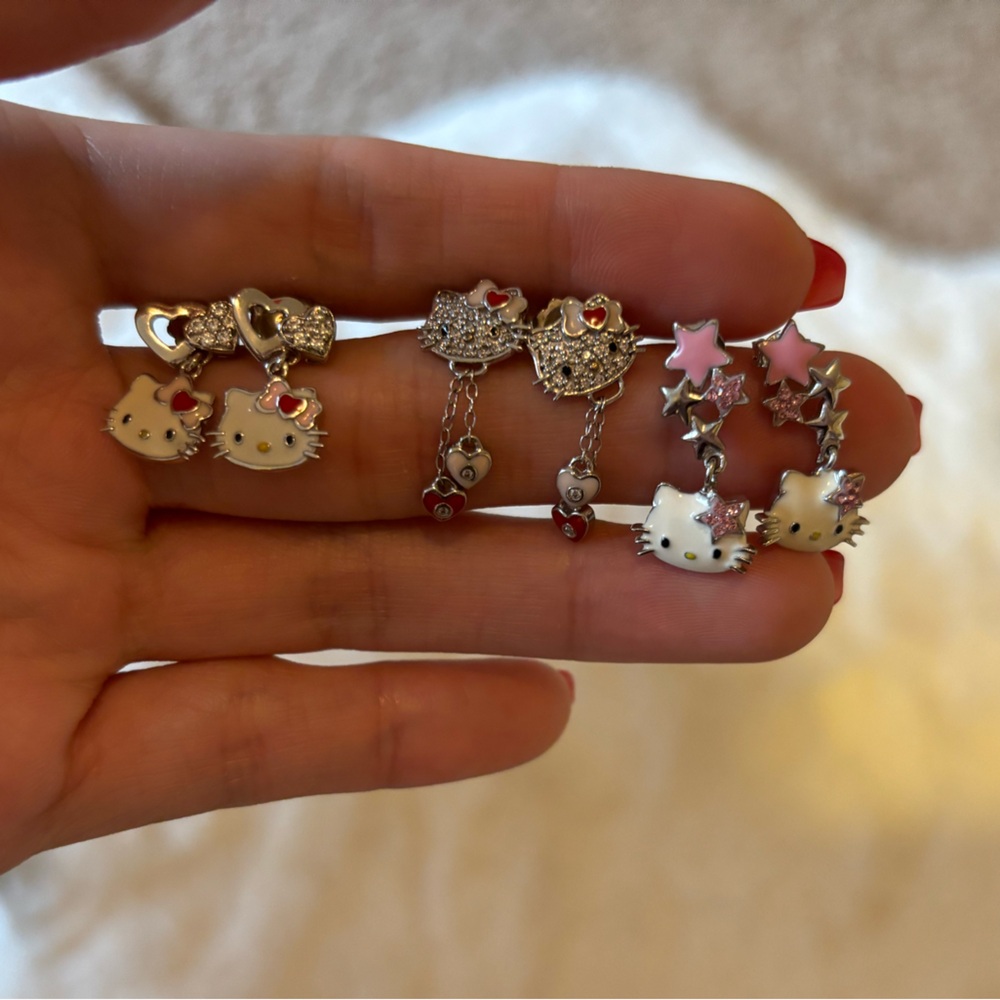 Hello Kitty earrings 925 silver
